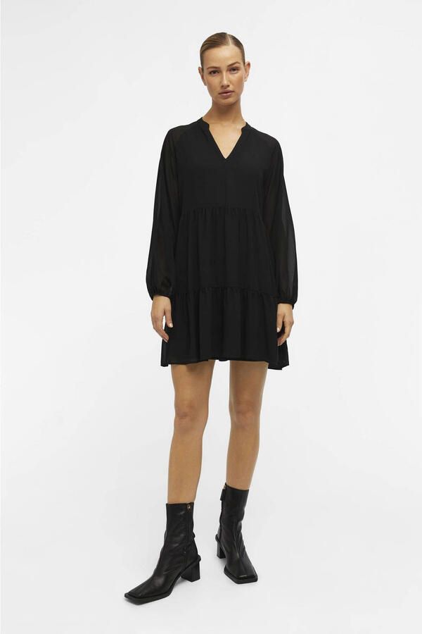 OBJECT Dames Jurken Objmila Gia L s Dress Zwart - Foto 3