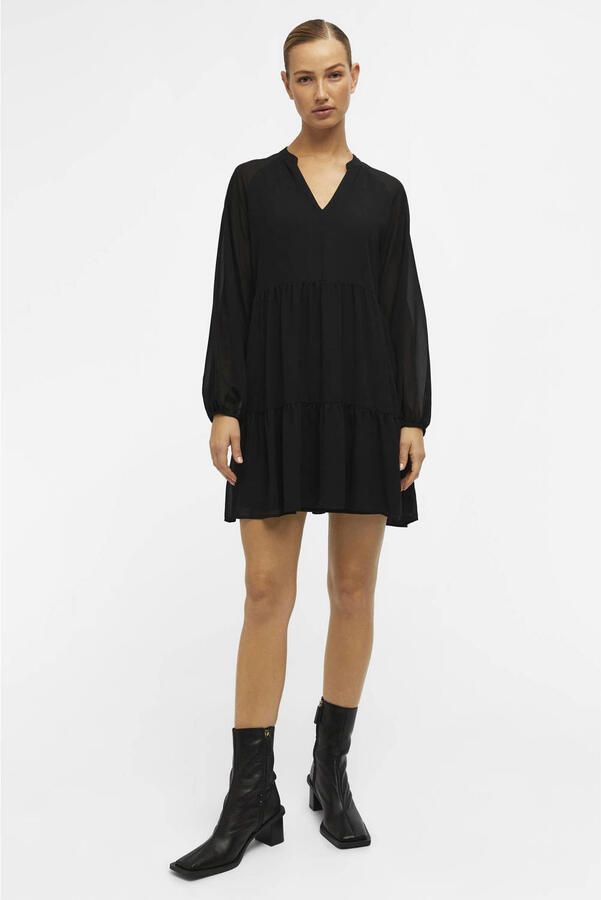 OBJECT Dames Jurken Objmila Gia L s Dress Zwart - Foto 3