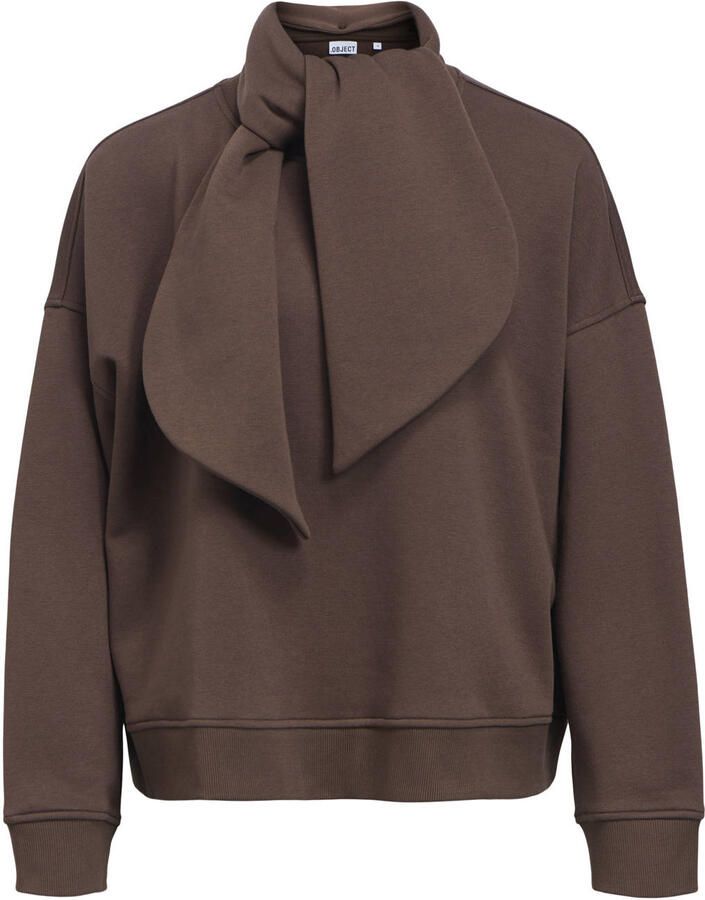 OBJECT katoenen sweater bruin - Foto 2