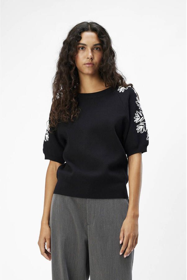 OBJECT Dames Tops & T-shirts Objrashia Knit 2 4 Re Pullover Zwart - Foto 2