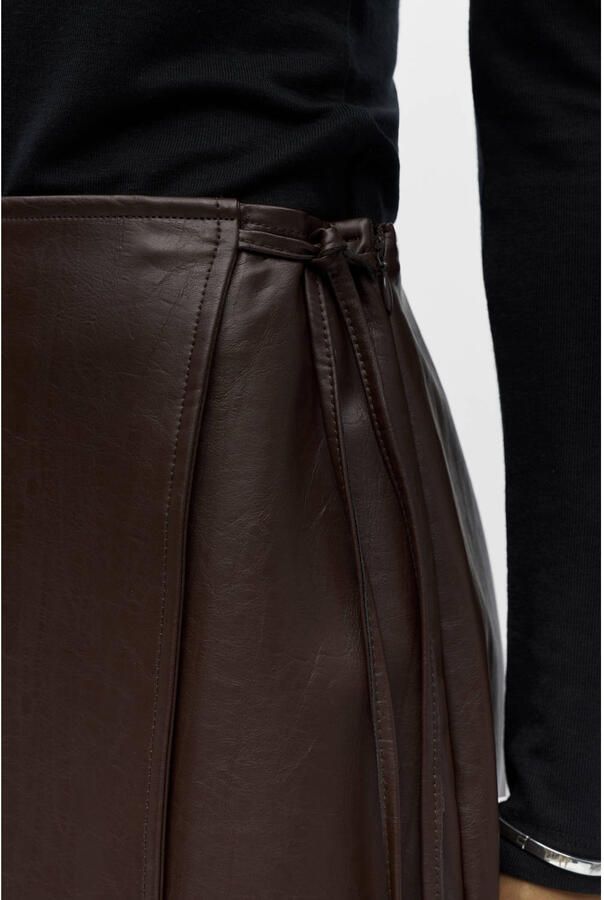 OBJECT Dames Rokken Objolive Short Wrap Skirt Bruin - Foto 6
