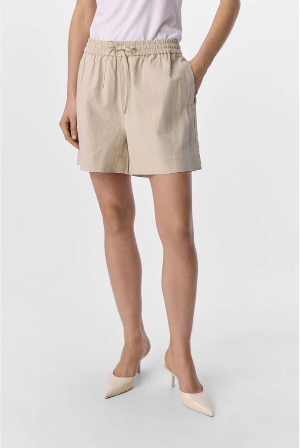 OBJECT Dames Broeken Objviggo Mw Lo Shorts Beige - Foto 6