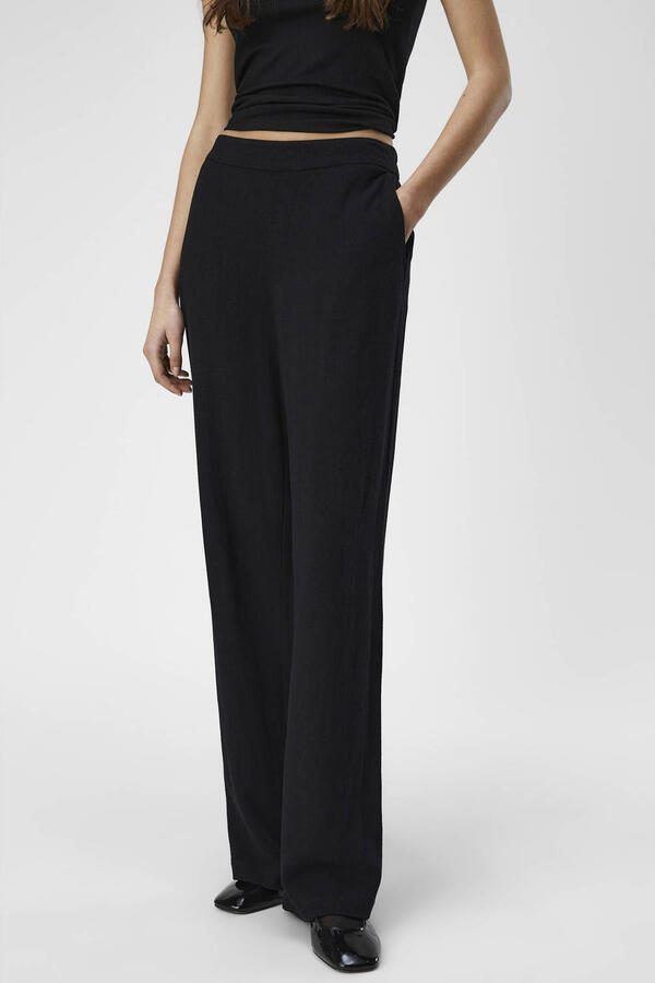 Object Wide leg stoffen broek met elastische band model 'Sanne Aline' - Foto 2