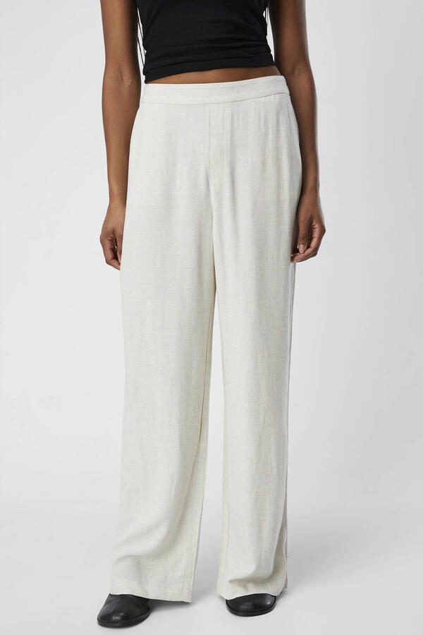 Object Wide leg stoffen broek met elastische band model 'Sanne Aline' - Foto 5