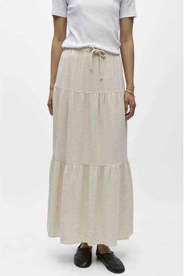OBJECT Dames Rokken Objsanne Mw Long Layer Skirt Ecru - Foto 5