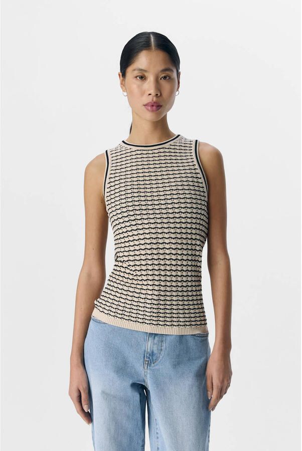 OBJECT Dames Tops & T-shirts Objester Re Pattern Tank Top Div Gebroken Wit - Foto 6