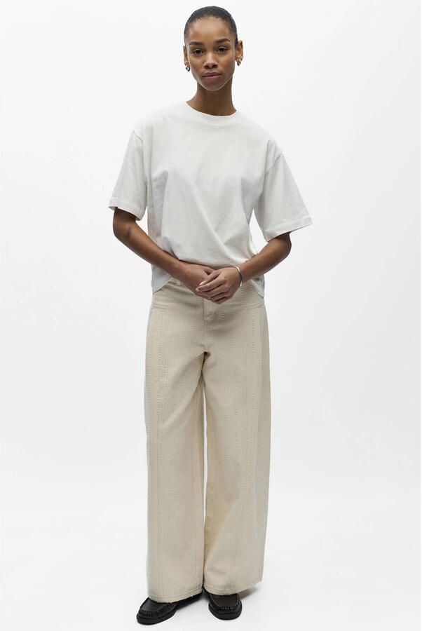 OBJECT Objbella high waist wide leg jeans ecru - Foto 2