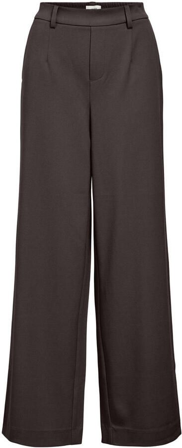 OBJECT OBJLISA wide leg regular waist pantalon donkerbruin - Foto 7