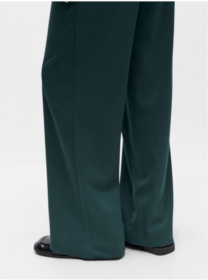 OBJECT OBJLISA wide leg regular waist pantalon donkergroen - Foto 5