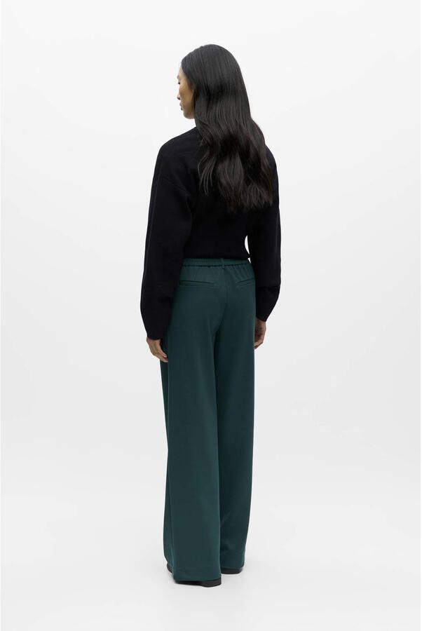 OBJECT OBJLISA wide leg regular waist pantalon donkergroen - Foto 6