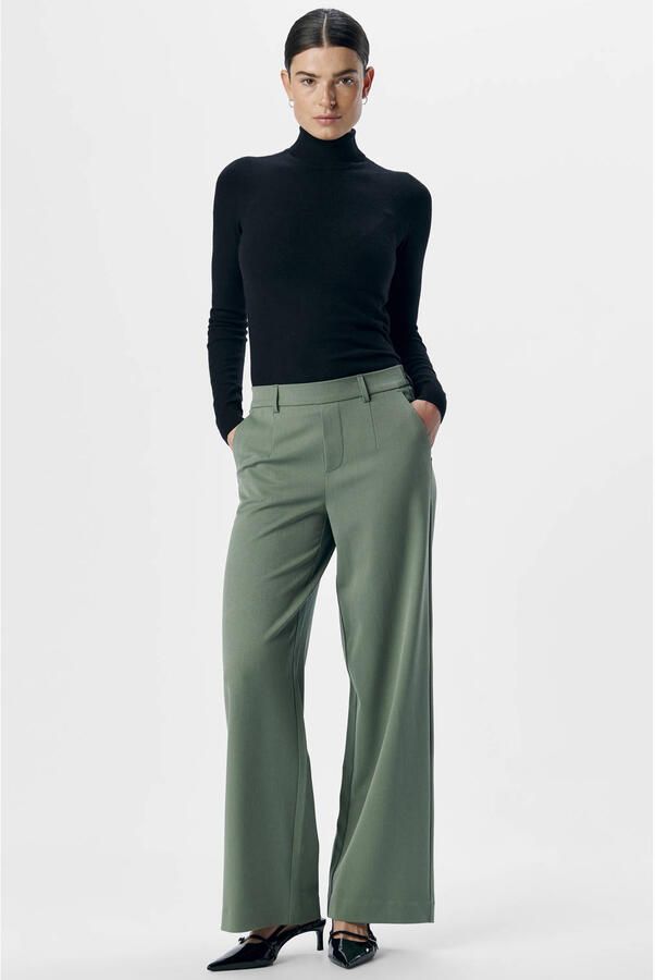 OBJECT OBJLISA wide leg regular waist pantalon lichtgroen - Foto 6