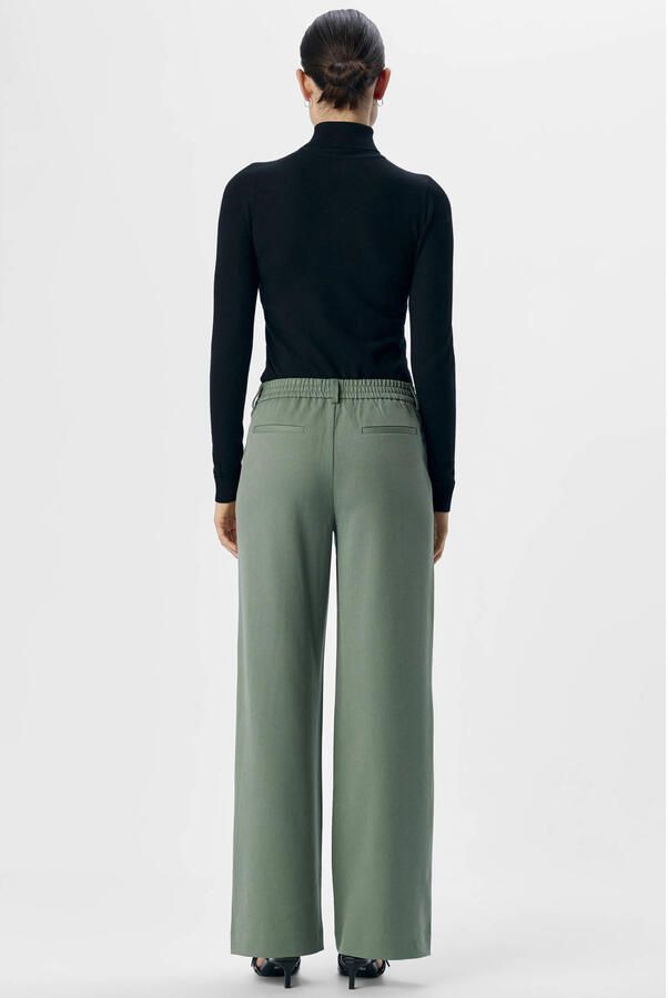 OBJECT OBJLISA wide leg regular waist pantalon lichtgroen - Foto 7