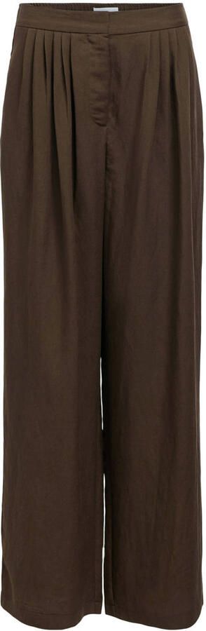 OBJECT Objmolly wide leg high waist broek donkerbruin - Foto 3