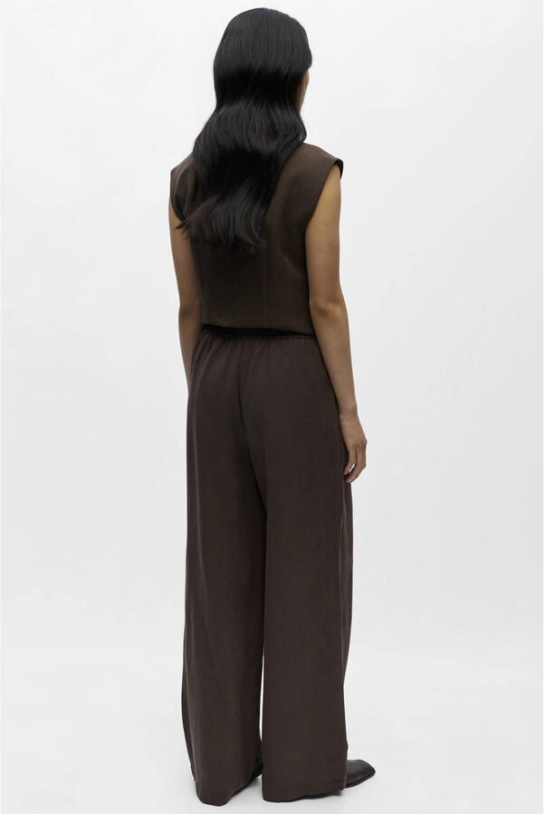 OBJECT Objmolly wide leg high waist broek donkerbruin - Foto 2