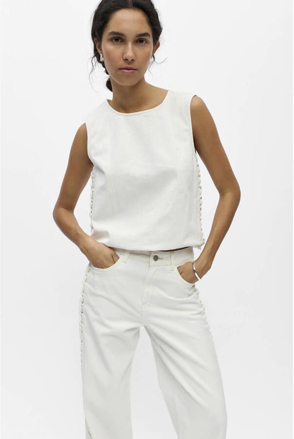 OBJECT OBJRIO wide leg jeans wit