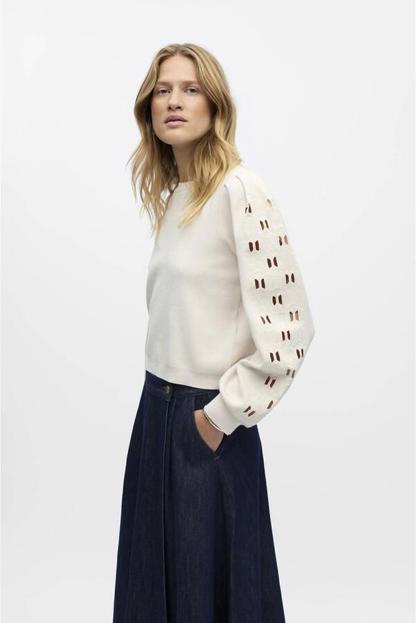 OBJECT Dames Truien & Vesten Objyuki L s Re Knit Pullover Creme - Foto 7