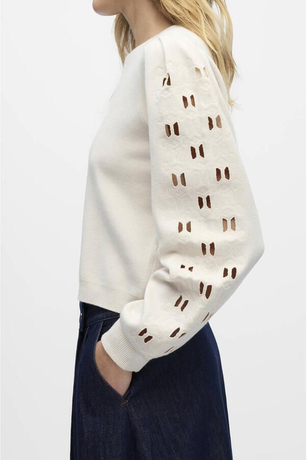 OBJECT Dames Truien & Vesten Objyuki L s Re Knit Pullover Creme - Foto 5