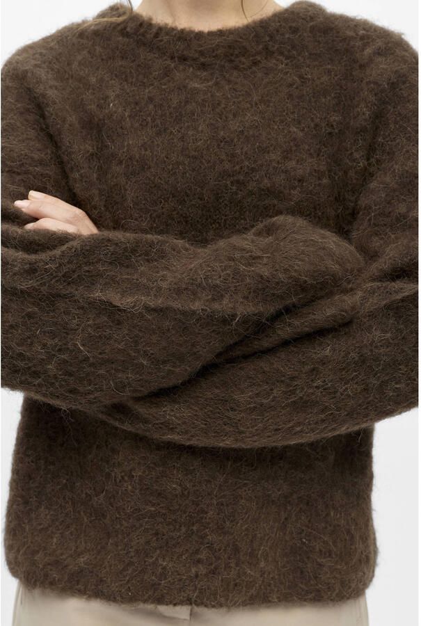 OBJECT Dames Truien & Vesten Objharry L s Lo Knit Pullover Noos Bruin - Foto 6