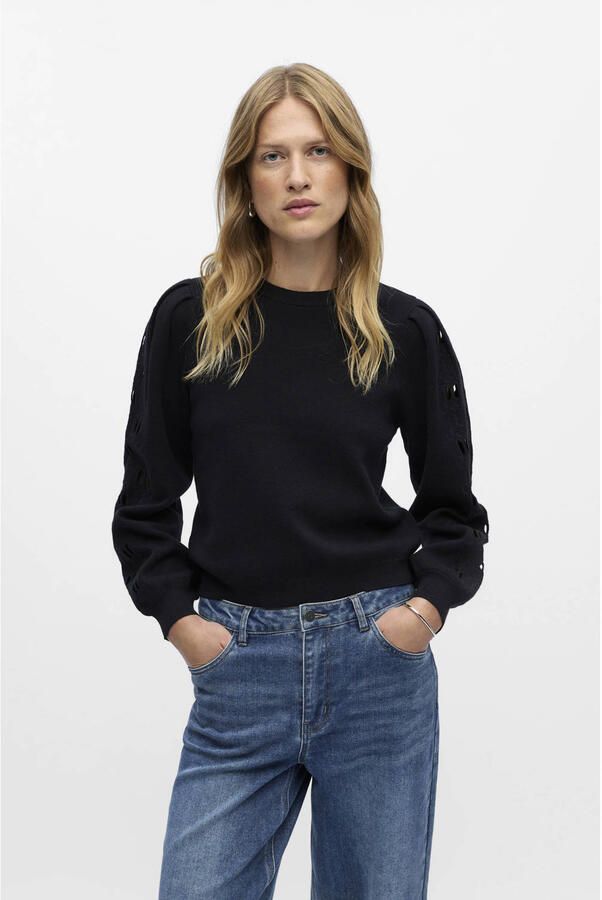 OBJECT Dames Truien & Vesten Objyuki L s Re Knit Pullover Zwart - Foto 7