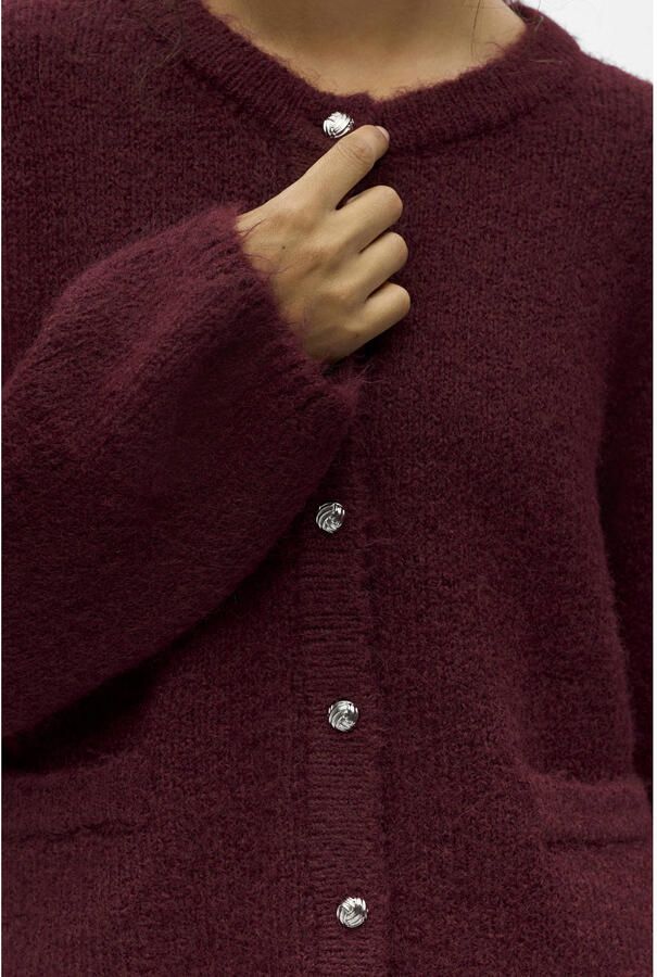 OBJECT Dames Truien & Vesten Objsaggia Re L s Knit Cardigan Bordeaux - Foto 6