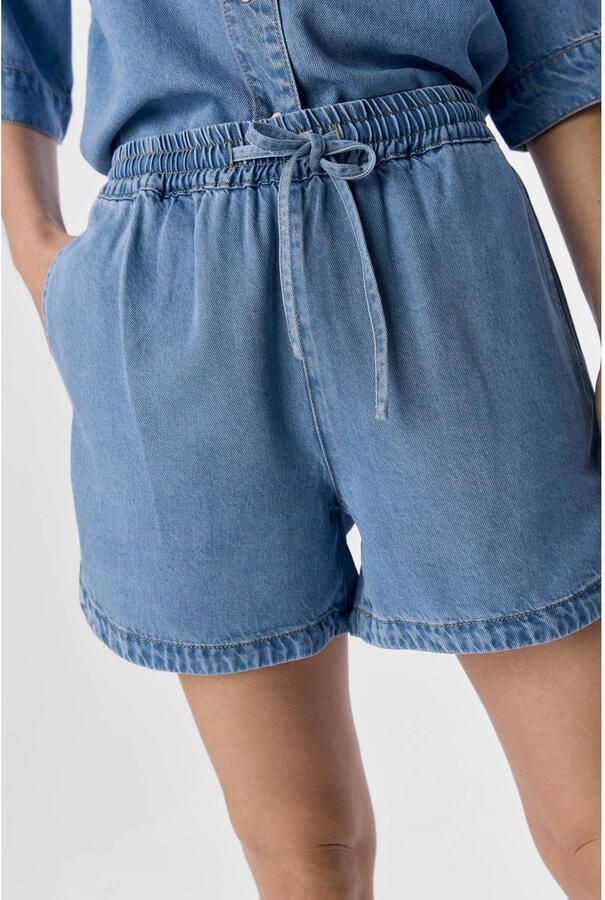 OBJECT rechtvallend regular waist denim short light blue denim