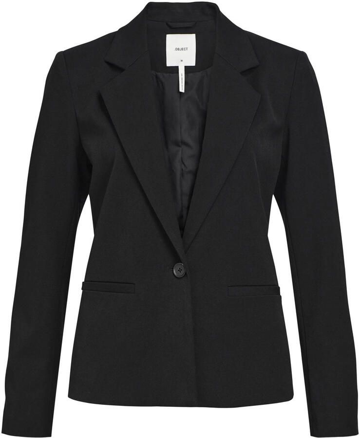 OBJECT rechtvallende blazer OBJLISA van polyester zwart - Foto 2