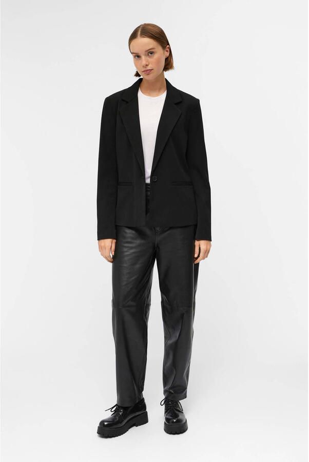 OBJECT rechtvallende blazer OBJLISA van polyester zwart