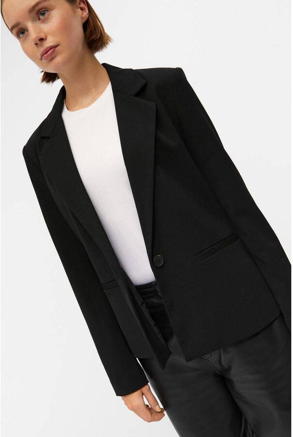 OBJECT rechtvallende blazer OBJLISA van polyester zwart - Foto 2