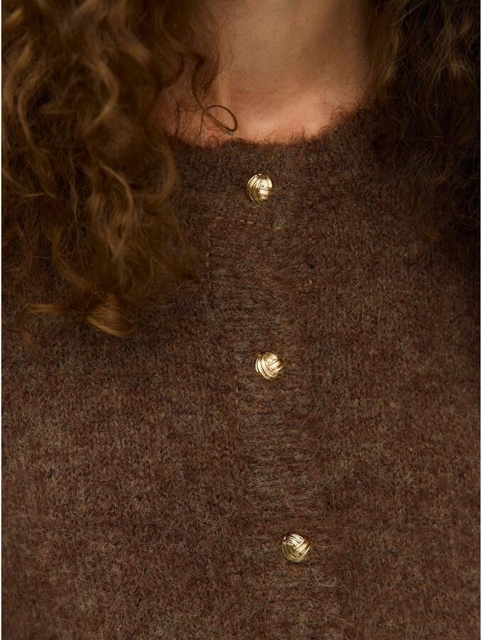 OBJECT Dames Truien & Vesten Objsaggia Re L s Knit Cardigan Bruin - Foto 6