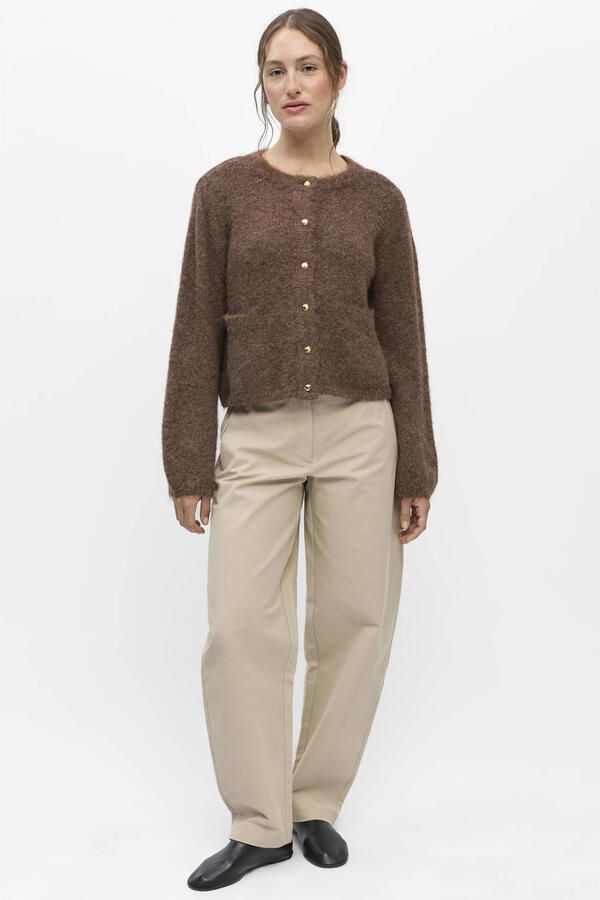 OBJECT Dames Truien & Vesten Objsaggia Re L s Knit Cardigan Bruin - Foto 5