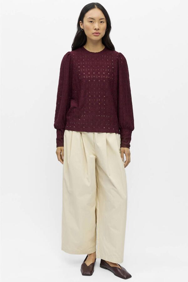 OBJECT Dames Truien & Vesten Objlaila L s Re Top Noos Bordeaux - Foto 6
