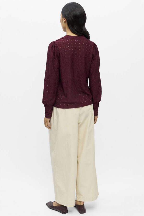 OBJECT Dames Truien & Vesten Objlaila L s Re Top Noos Bordeaux - Foto 7