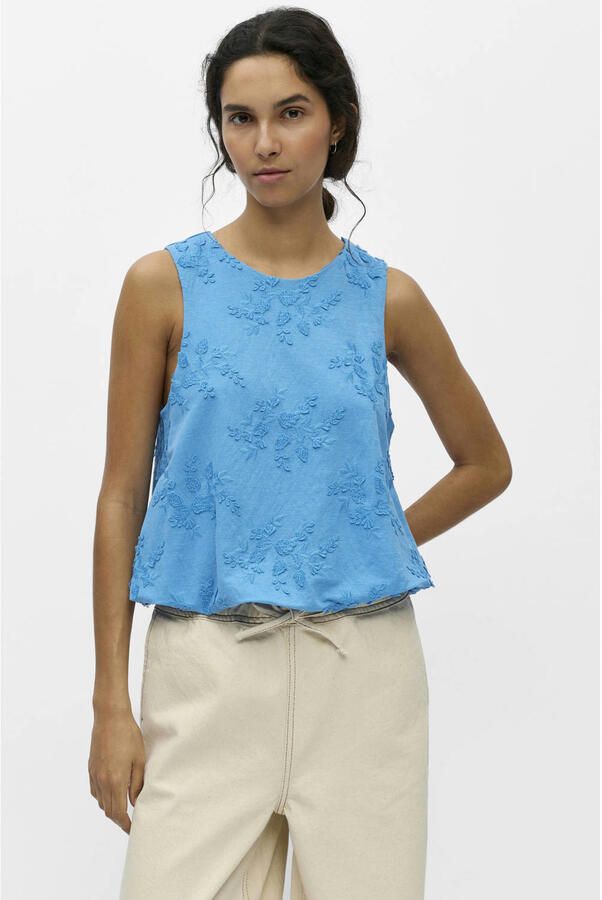 OBJECT regular fit top met borduursels blauw