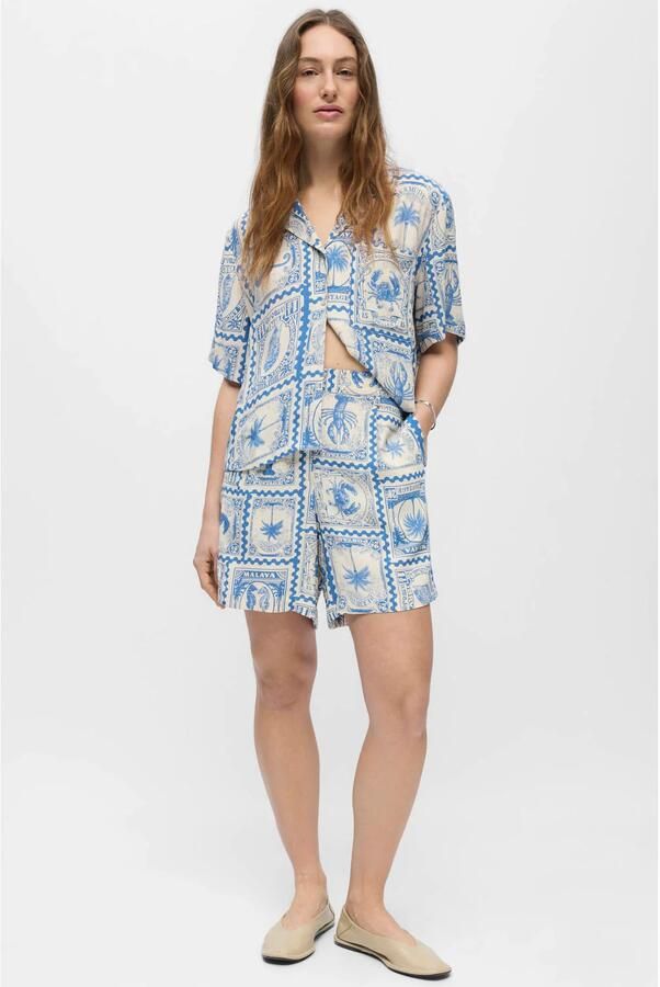 OBJECT regular high waist casual short blauw - Foto 5