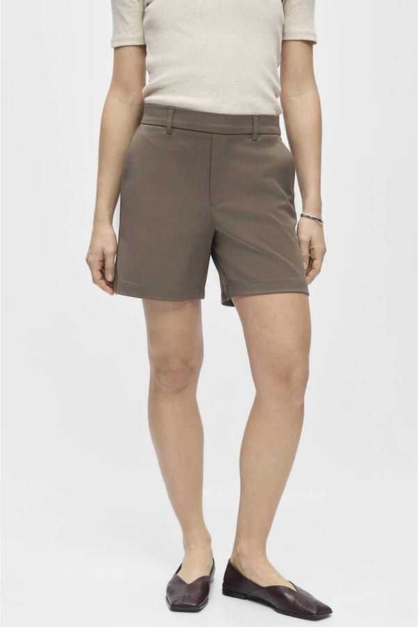 OBJECT Dames Broeken Objlisa Mw Re Shorts Taupe - Foto 5