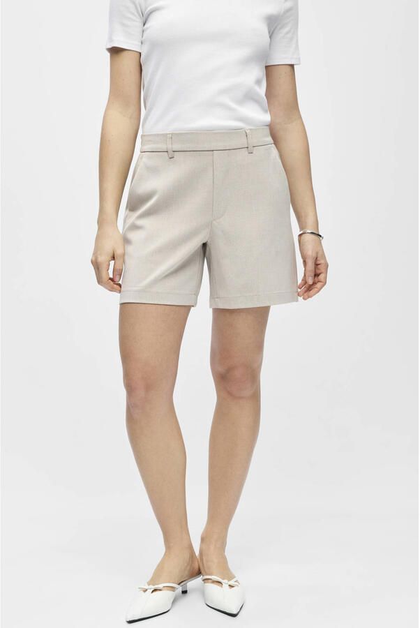 OBJECT Dames Broeken Objlisa Mw Re Shorts Beige - Foto 5