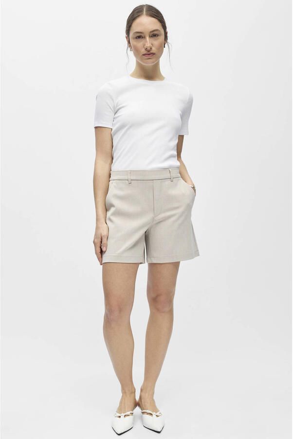 OBJECT Dames Broeken Objlisa Mw Re Shorts Beige - Foto 6