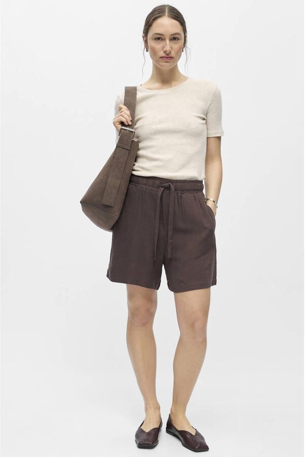 OBJECT regular waist casual short met linnen - Foto 3