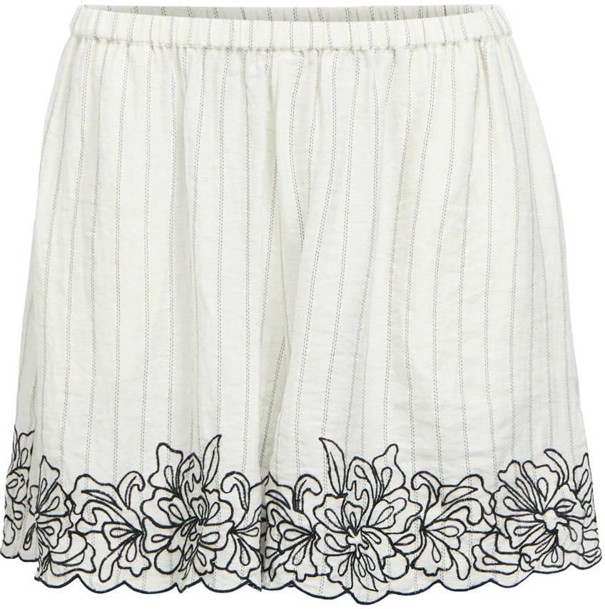 OBJECT regular waist gestreepte casual short ecru