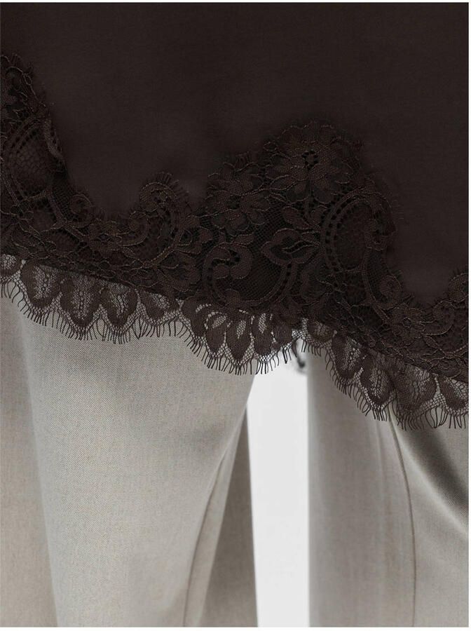 OBJECT Dames Jurken Objnaline Reg Slip Lace Dress Bruin - Foto 6