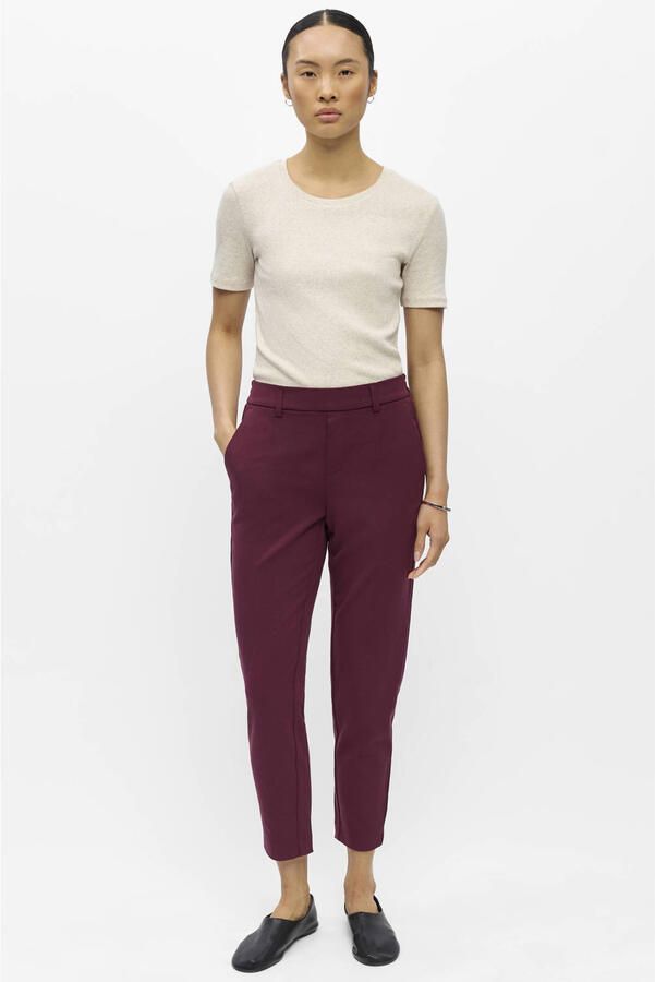 OBJECT slim fit pantalon donkerrood - Foto 2