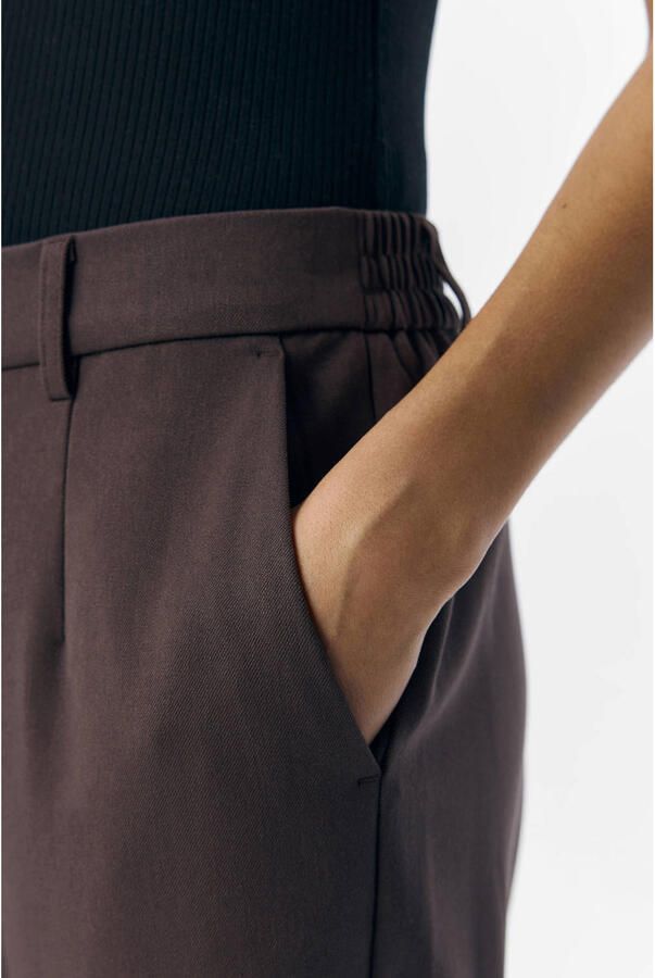 OBJECT slim fit pantalon OBJLISA donkerbruin - Foto 2