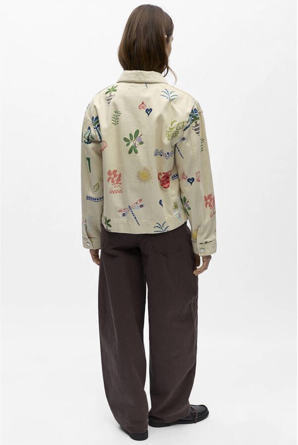 OBJECT Dames Jassen Objally L s Lo Printed Jacket Ecru - Foto 6