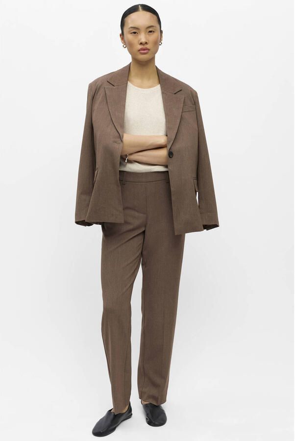 OBJECT Dames Broeken Objlisa Mw Straight Pant Noos Bruin - Foto 7