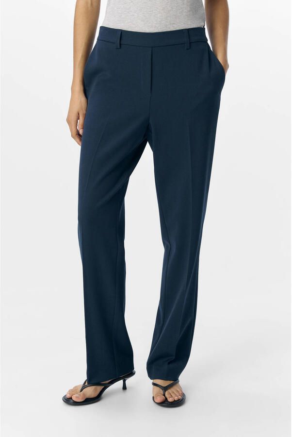 OBJECT straight regular waist broek donkerblauw