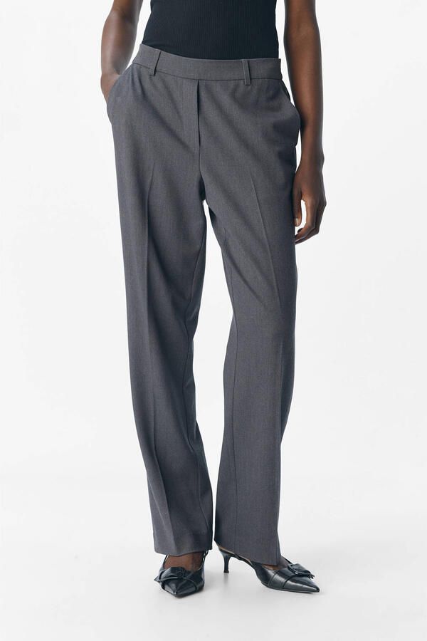OBJECT straight regular waist broek grijs