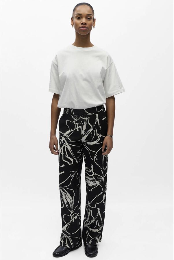OBJECT straight regular waist gestreepte casual broek - Foto 5