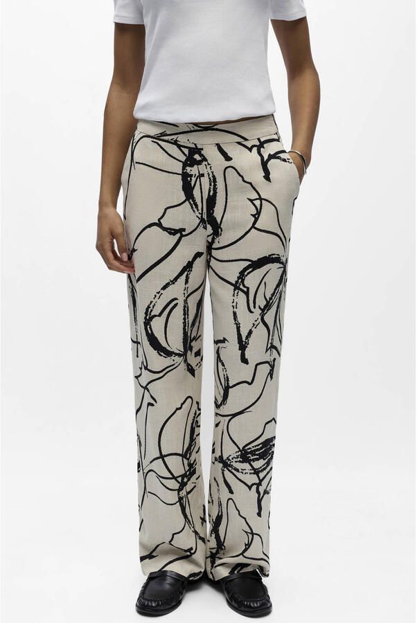 OBJECT straight regular waist gestreepte casual broek
