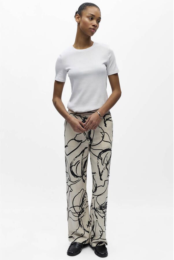 OBJECT straight regular waist gestreepte casual broek - Foto 2