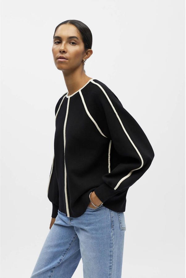 Object Trui Reynard Knit Black Sandshell - Foto 2